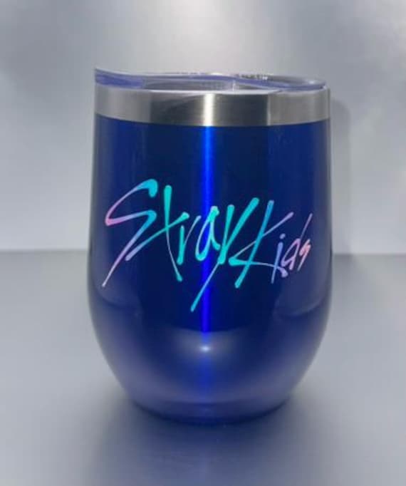 Stray Kids/SKZ 12 Oz Stainless Steel Wine Tumbler with Lid and Straw
