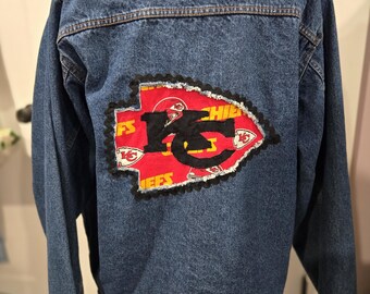 Återvunnen Chiefs-jeansjacka