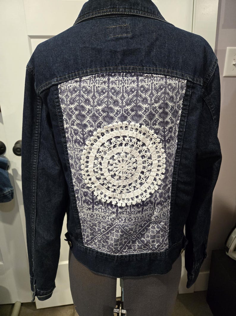 Doiley Jacket Upcycled Lee Jean Jacket - Etsy