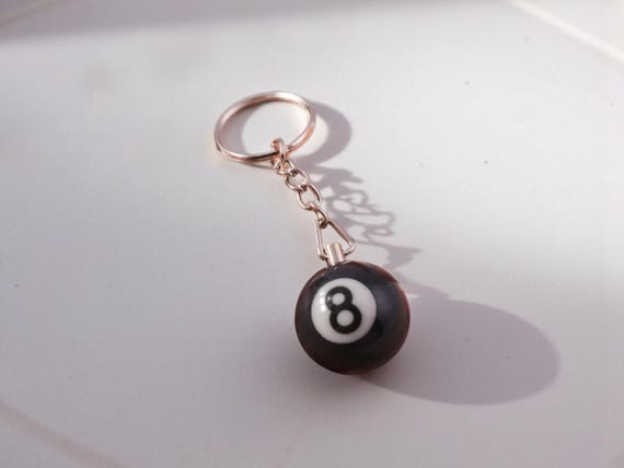 8 Ball Keychain: Resin Billiard Ball Bag Charm