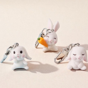 Rabbit Keychain – Cute Cartoon Bunny Animal Pendant for Women, Men & Kids, Kawaii Bag Charm Keyring for Friends or Phone Accessories
