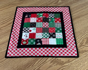 Candy Cane Lane Christmas Quilted Table Topper