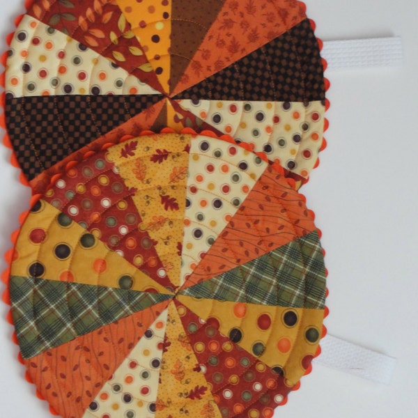 Fall Quilted Trivet  Hot Pad -Set of 2 Quiltsy Handmade