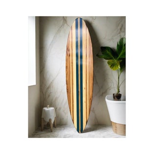 Blue Twist Vintage Surfboard Wood Wall Art & Decor | Customizable | Surfboard Decor, Beach House Decor, Coastal Decor