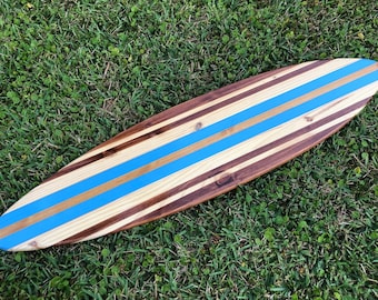 Light Blue Twist Surfboard Wood Wall Art & Decor | Customizable | Surfboard Decor, Beach House Decor, Coastal Decor, Decorative Surfboard