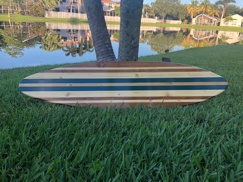 Blue Twist Vintage Surfboard Wood Wall Art & Decor | Customizable | Surfboard Decor, Beach House Decor, Coastal Decor image 6