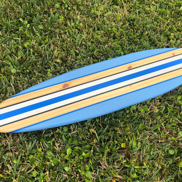 Blue Breeze Surfboard Wood Wall Art & Decor | Customizable | Surfboard Decor, Beach House Decor, Coastal Decor