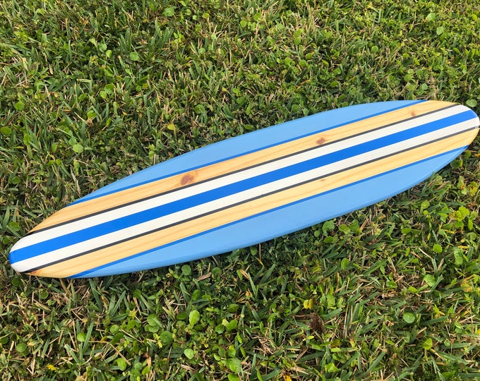 Blue Breeze Surfboard Wood Wall Art & Decor | Customizable | Surfboard Decor, Beach House Decor, Coastal Decor