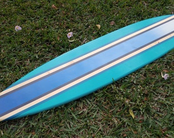 Aqua Rail with Ocean Blue Fade  Surfboard Wall Art & Decor | Customizable | Wood Surfboard Decor, Beach House Decor, Coastal Decor