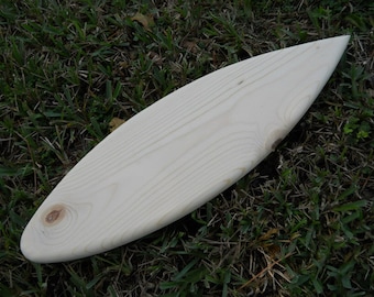 Shortboard Solid Wood Blank Surfboard Canvas Pine Craft Ready Surf Decoration