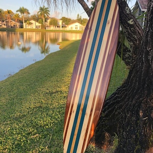 Blue Twist Vintage Surfboard Wood Wall Art & Decor | Customizable | Surfboard Decor, Beach House Decor, Coastal Decor image 4