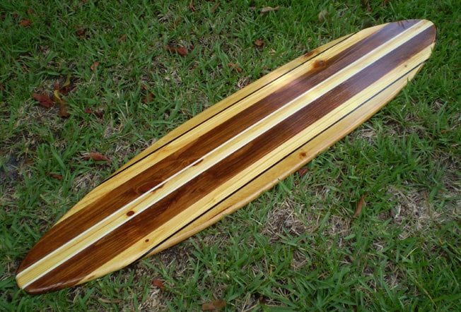 Vintage Pinstripe Classic Solid Wood Surfboard Art Customizable 2 6 Foot Beach Tropical Kid S Room Home Or Office Decor Interior Design