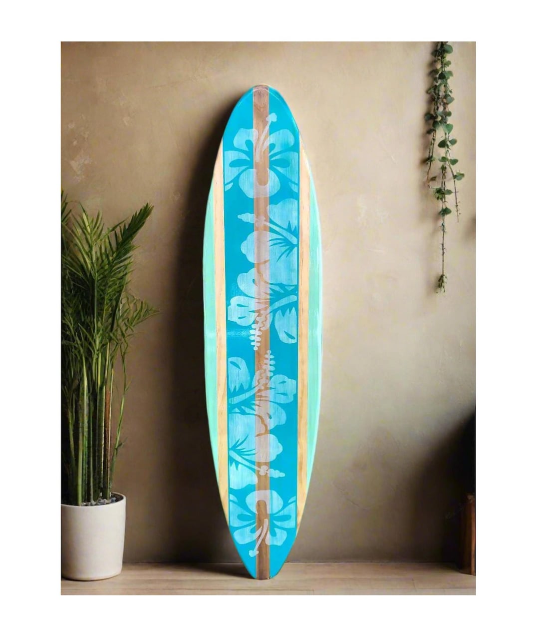 美品！アクアブルー サーフボード ストライプデザイン 【公式通販】