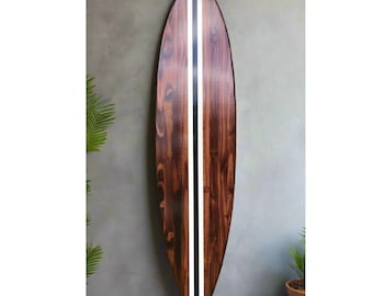 Chocolate Rail Surfboard Wall Art & Decor | Customizable | Wood Surfboard Decor, Beach House Decor, Coastal Decoration, Modern Surf Decor
