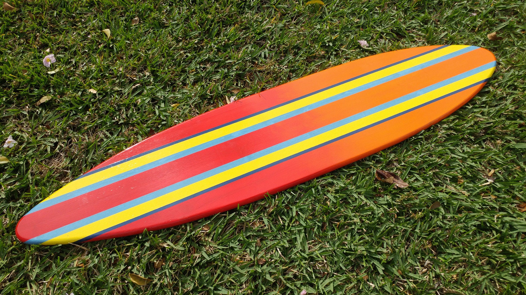 5 Flower Special- Red Wooden Surfboard Wall Art Home Decor- Beach Vibes  Handmade