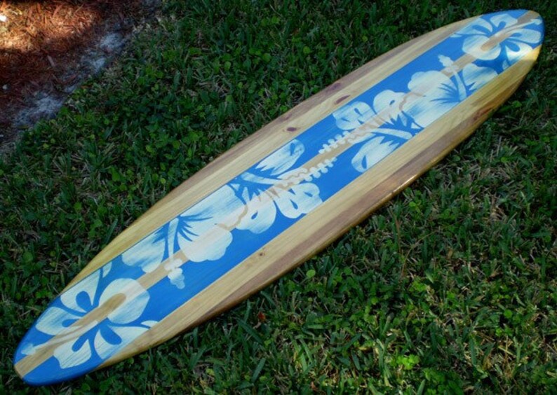 Blue Classic Vintage Surfboard Wall Art Solid Wood Home Decor - Etsy