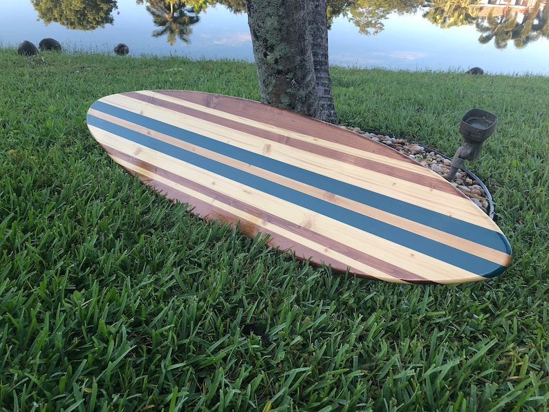 Blue Twist Vintage Surfboard Wood Wall Art & Decor | Customizable | Surfboard Decor, Beach House Decor, Coastal Decor image 5