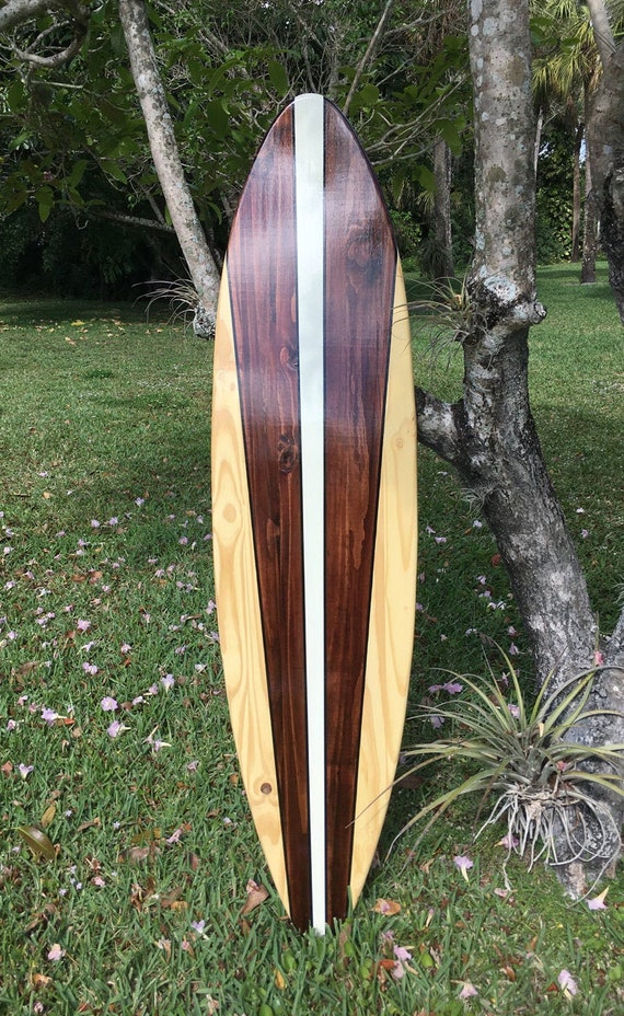 Chocolate Taper Wooden Surfboard Wall Art Home Decor Customizable