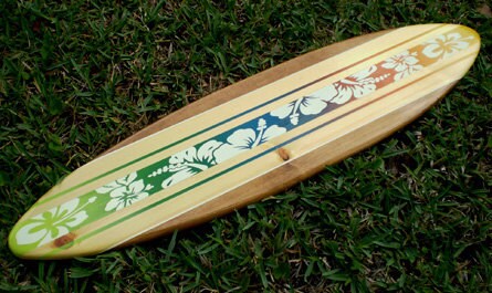 Tropical Blend Surfboard Wall Art Beach Surf Decor Artwork 2 Foot Through 6 Foot Available Classic Bright Longboard Art Home Office Decosurf