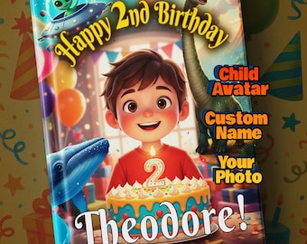 Personalized 2nd Birthday Book for Boys — Custom Name, Photo & Dedication, Keepsake Gift