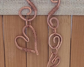 Handcrafted Copper Wire Earrings: Boho Spiral Dangle Jewelry