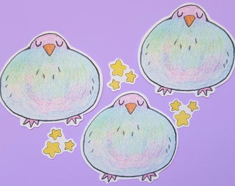 round pigeon  cute cosy winter sticker