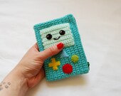 Crochet Coin Purse BMO Adventure Time Zipper Pouch Beemo