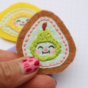 Pear Fruity Friend Hand Sewn Patch