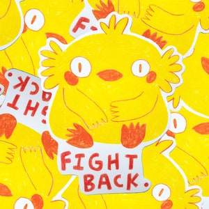 fight back chick sticker