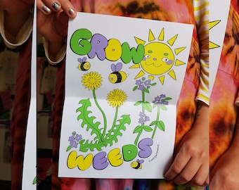 grow weeds a4 poster