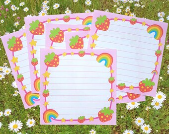 strawberry/rainbow memo sheet packs