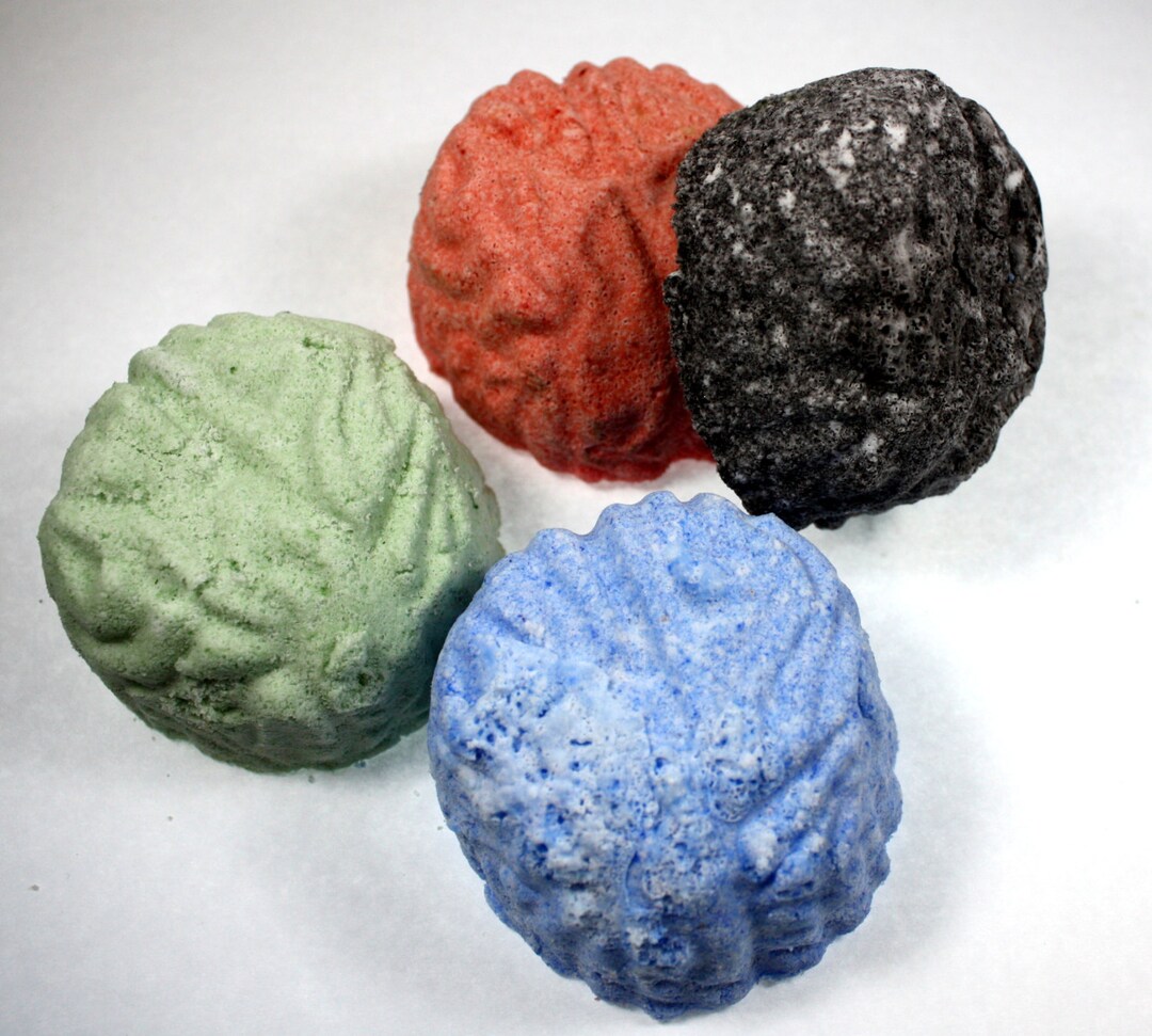 Brain Bombs Bath Fizzy, Set of 4, Smart, Intelligent, Zombie, Living