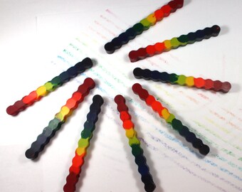 Rainbow Makers Recycled Crayons - Set of 8 - back to school, reuse, repurpose, party favor, halloween, trick or treat, art supply, coloring