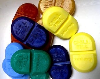 One Dozen Soap Party Favors - chill pills, novelty, gag soap, pharmacy, nurse, doctor, medical, medicine, graduation, baby shower
