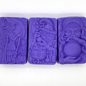 All the Magick Makers Set of 3 Full-Sized Soaps witch, wizard, mage, alchemy, alchemist, scry, fortune teller, gypsy, prognosticator image 1