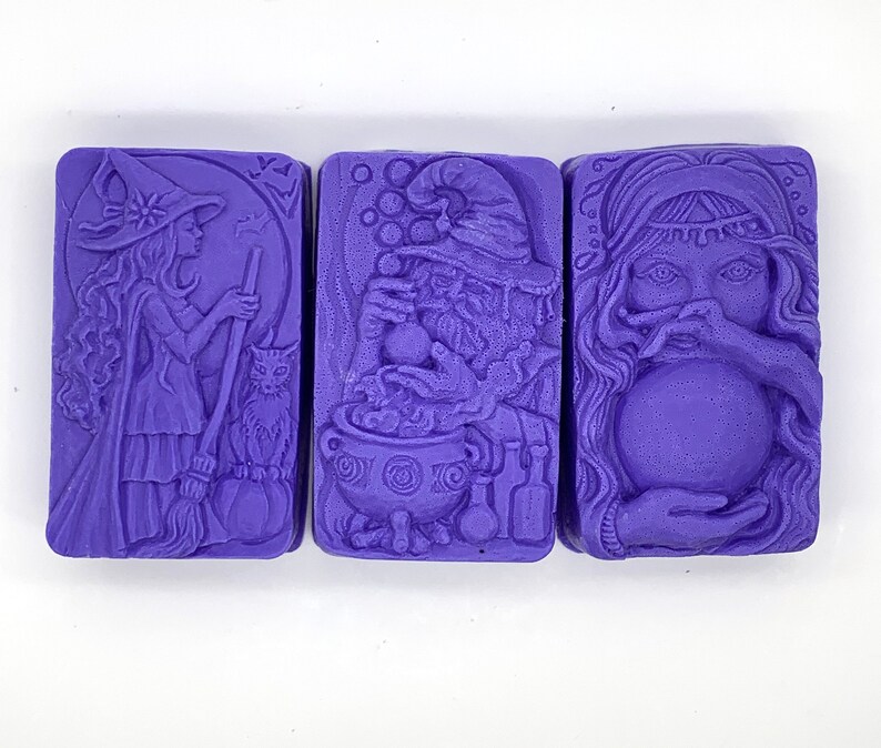 All the Magick Makers Set of 3 Full-Sized Soaps witch, wizard, mage, alchemy, alchemist, scry, fortune teller, gypsy, prognosticator image 1