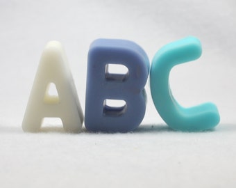 Alphabet Soaps - Set of 3, abc, initials, monogram, kids, teacher, writers, front page item, graduation, party favor, birthday