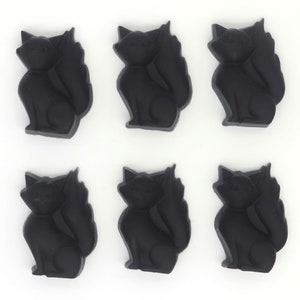 Set of 6 Cross Cat Soaps cat, cat lover, new pet, new cat, party favor, black cat halloween, grumpy, custom soap, mean, judgmental, mean image 1