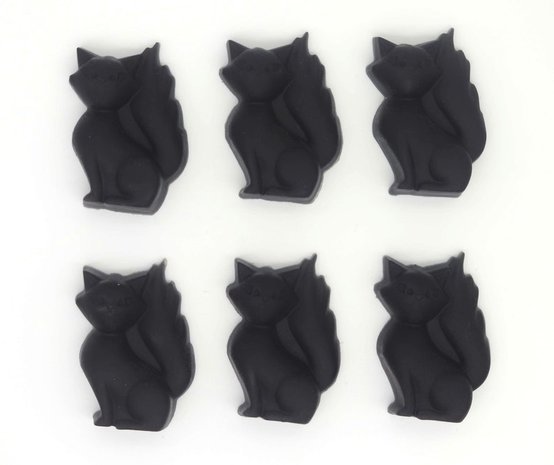 Set of 6 Cross Cat Soaps cat, cat lover, new pet, new cat, party favor, black cat halloween, grumpy, custom soap, mean, judgmental, mean image 1