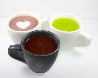 Mug-o-Soap (1 piece) - coffee soap, tea soap, hot chocolate, hot cocoa, cup, mugs, glass, soup, party favor, barista, coffee shop, tea house