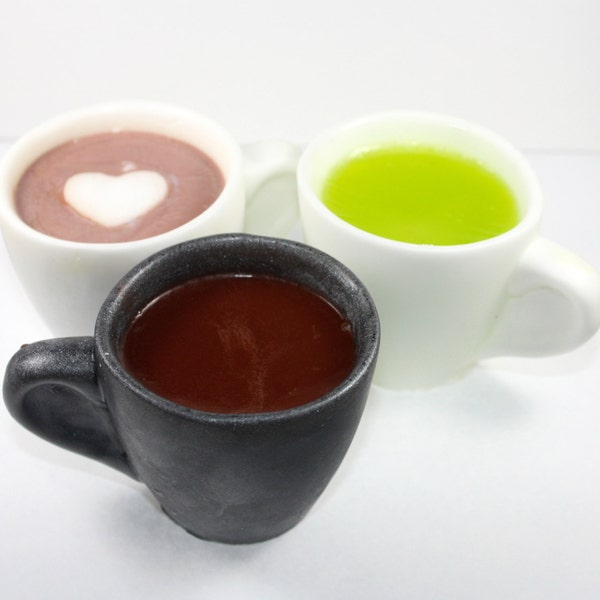 Mug-o-Soap (1 piece) - coffee soap, tea soap, hot chocolate, hot cocoa, cup, mugs, glass, soup, party favor, barista, coffee shop, tea house