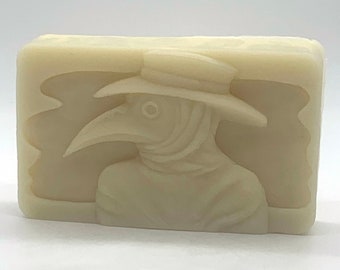 Plague Doctor Solid Lotion Bar - Halloween, black death, bubonic plague, solid lotion, all natural, vegetarian, stocking stuffer,party favor