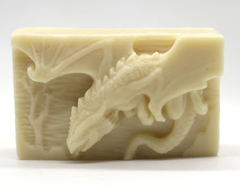Fire Dragon Lotion Bar- solid lotion, all natural, vegetarian, stocking stuffer, dry skin, fire dragon, flying dragon, dragon lover, for men