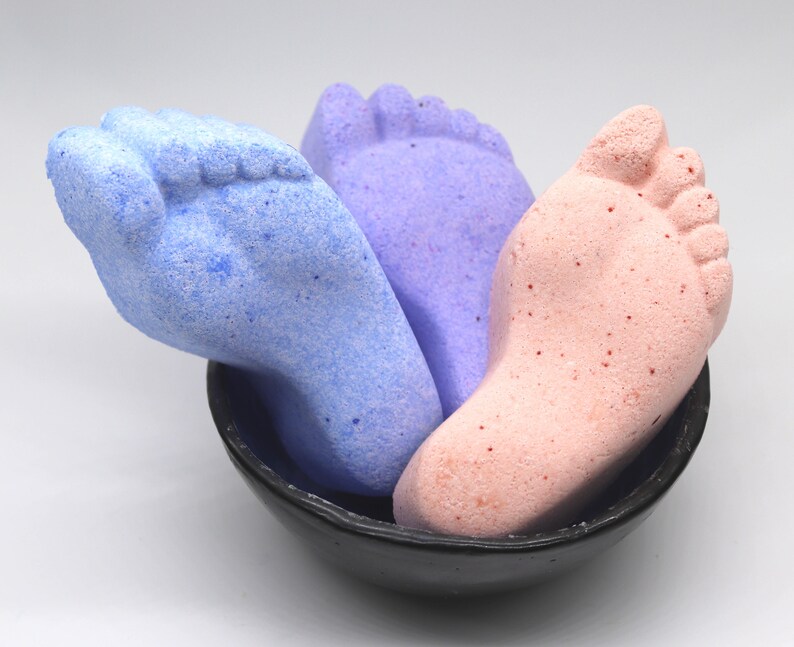 Foot Bath Bomb bath fizzy, bath bombs, bath fizzies, party favor, pedicure, spa day, feet, podiatrist, broken foot, runner, walker, baby image 4