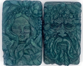 Greenwoman and Greenman Soap - pagan, rebirth, green woman, wedding, Nature, handfasting, Beltane, Mother Nature, forest, Samhain, green man