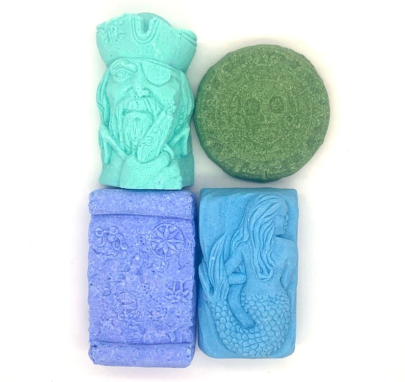 High Seas Adventure Bath Bomb Set 4 bath bombs bath fizzy, party favor, carribean, booty, treasure, sailing, ship, travel, gift set image 5