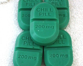 5 Chill Pill Soaps - vegan, party favor, novelty, moisturizing, custom scent, graduation, doctor, nurse, emt, therapist