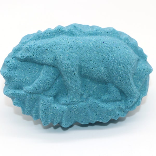 Polar Bear Bath Bomb - bath fizzy, bath fizzies, north american animals, zoo animals, for men, oso, cold weather, arctic, polar bear theme