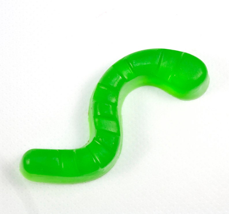 5 Gummy Worm Soaps candy soap, party favor, earthworm, science class, stocking stuffer, birthday party, how to eat fried worms image 3
