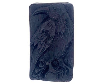 Raven or Crow Soap - trickster, bird, mythology, edgar allan poe, literature, poetry, bar soap, shower bar, soap gift, corvid, halloween